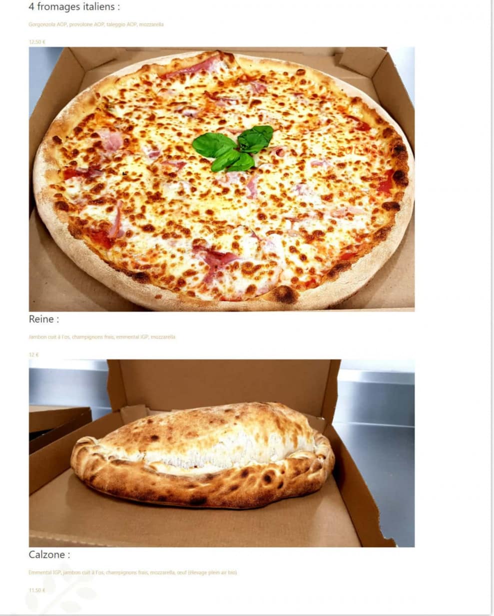 Pizza Terroir — carte page 2