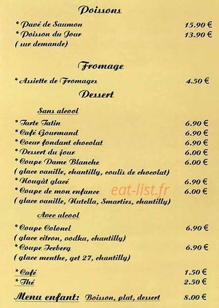 Au Tournedos — carte page 3