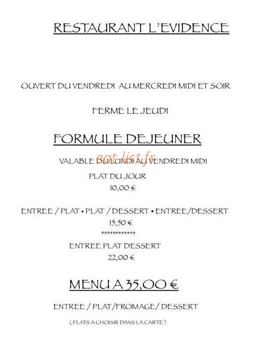 L'évidence — carte page 1