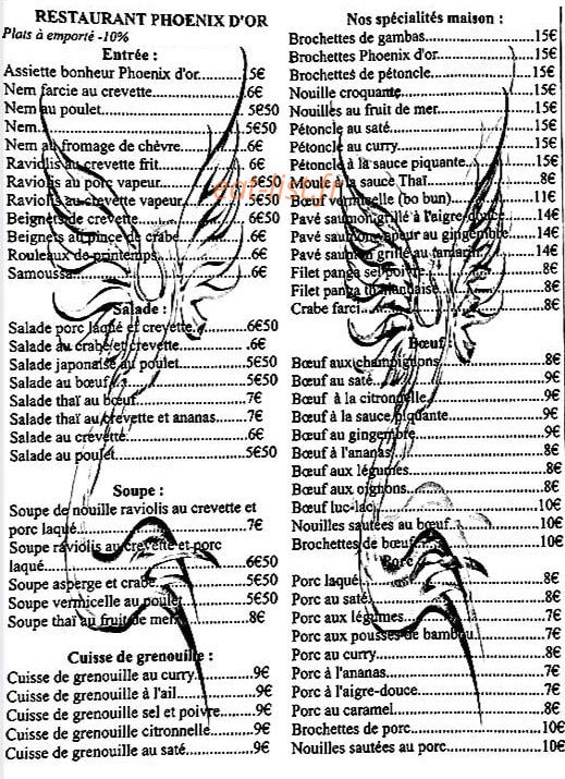 Le Phoenix d'Or — carte page 1