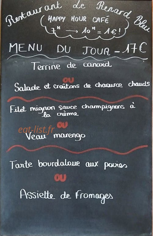 Le Renard Bleu — carte page 1