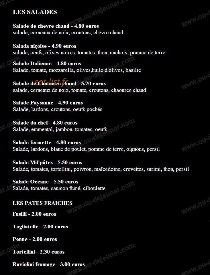 O Mil Pates — carte page 2