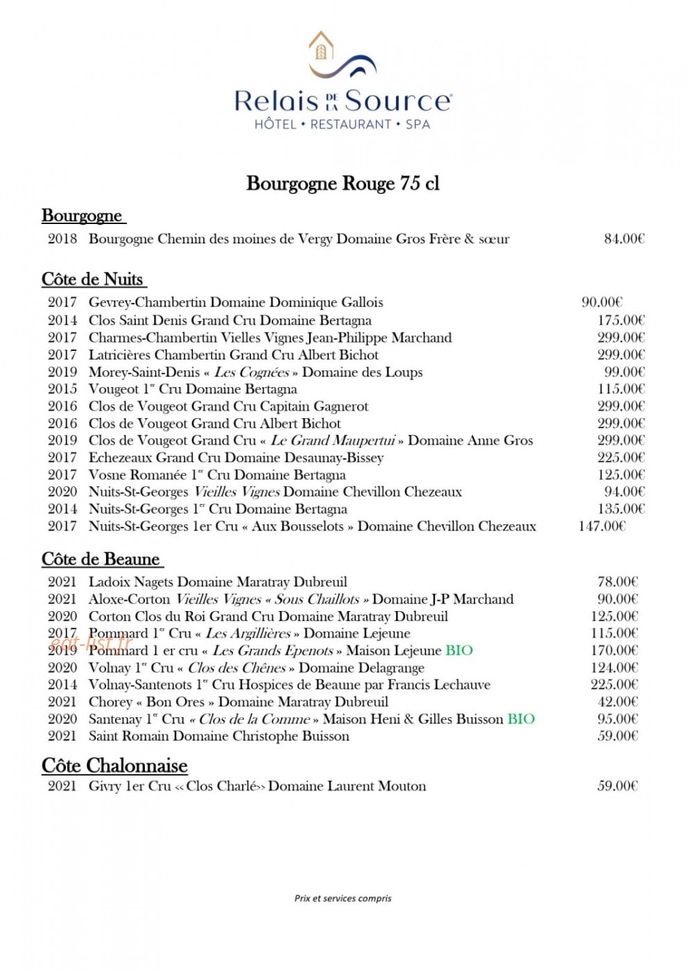Logis Relais de la Source — carte page 10