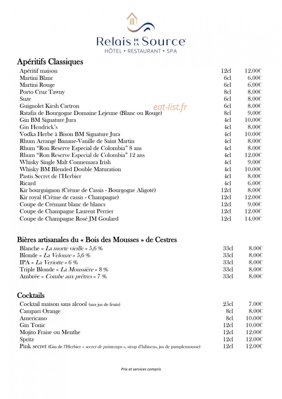 Logis Relais de la Source — carte page 5