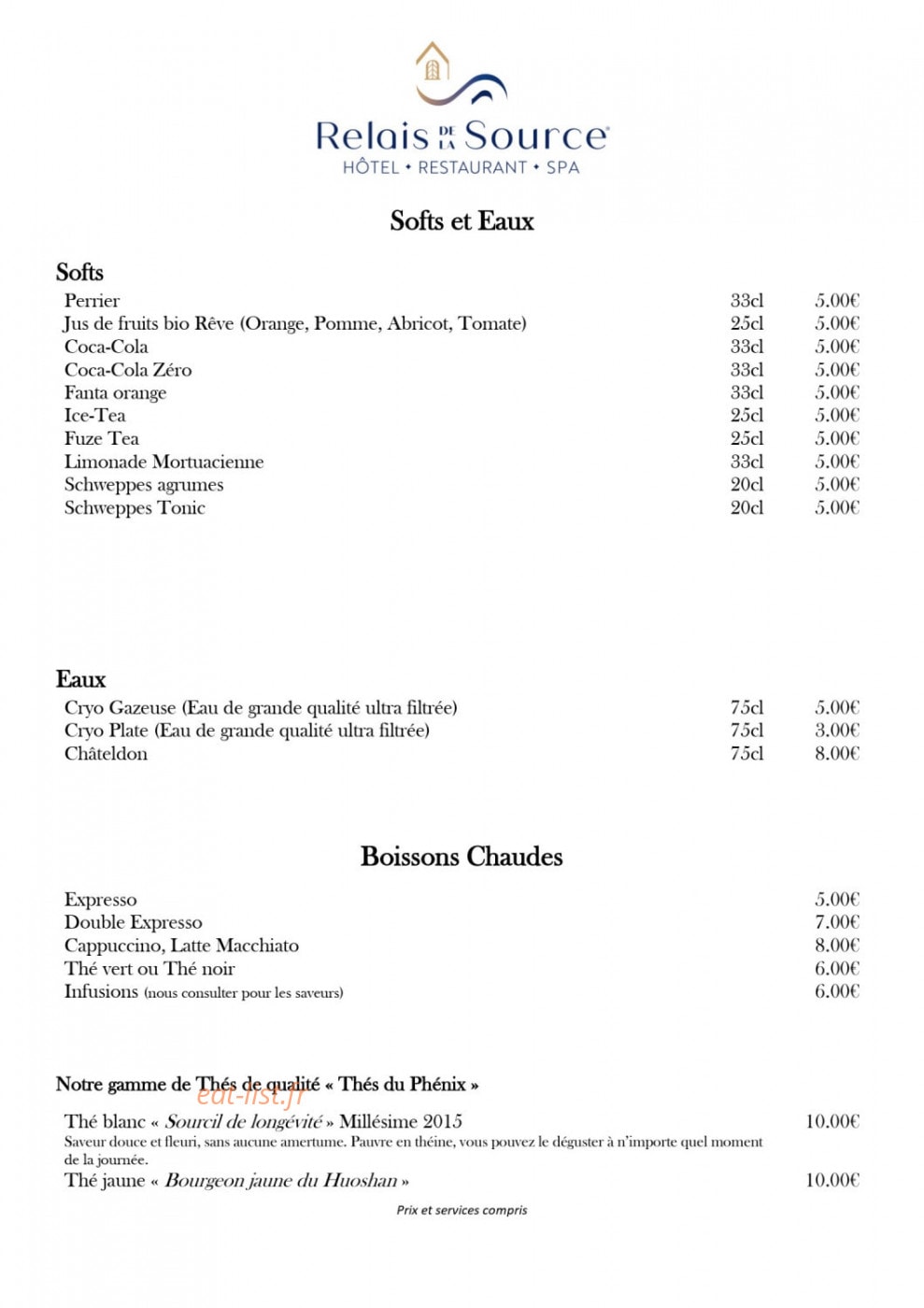 Logis Relais de la Source — carte page 6
