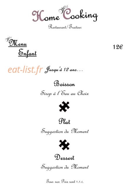 Home Cooking — carte page 6