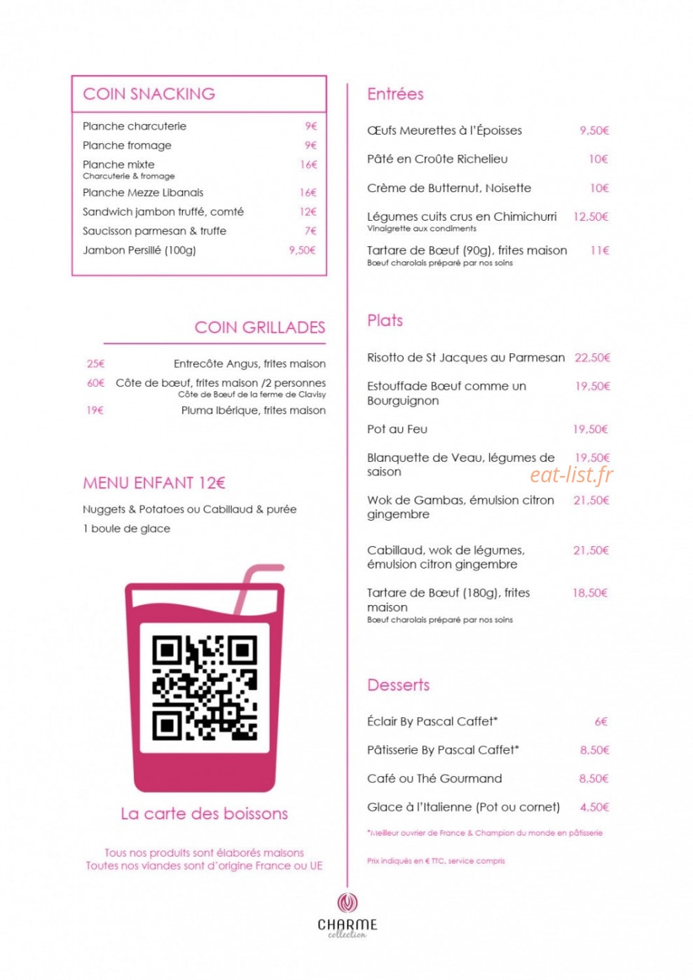 Le Bistrot de Norges — carte page 2