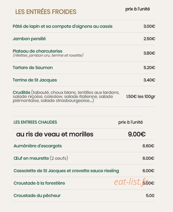 Le Petit Blanc — carte page 2