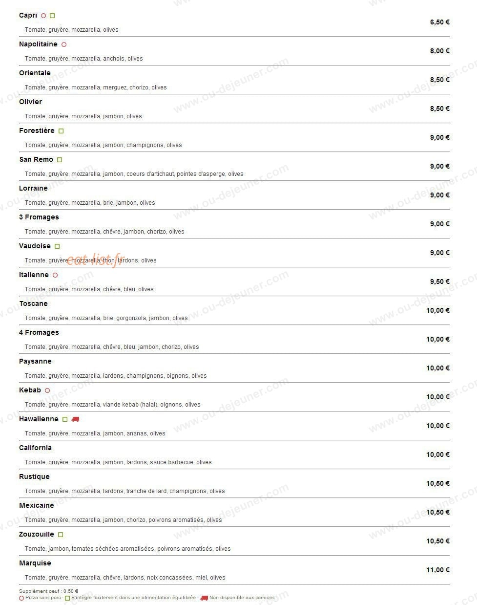 Pizzaiolo — carte page 1