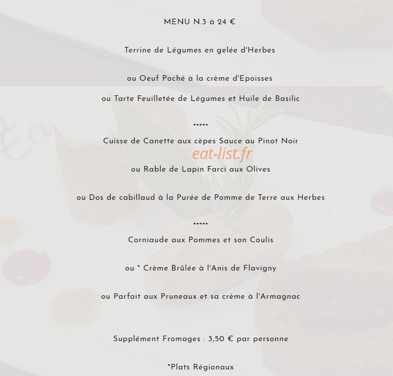 Hotel de L'Ecu — carte page 5