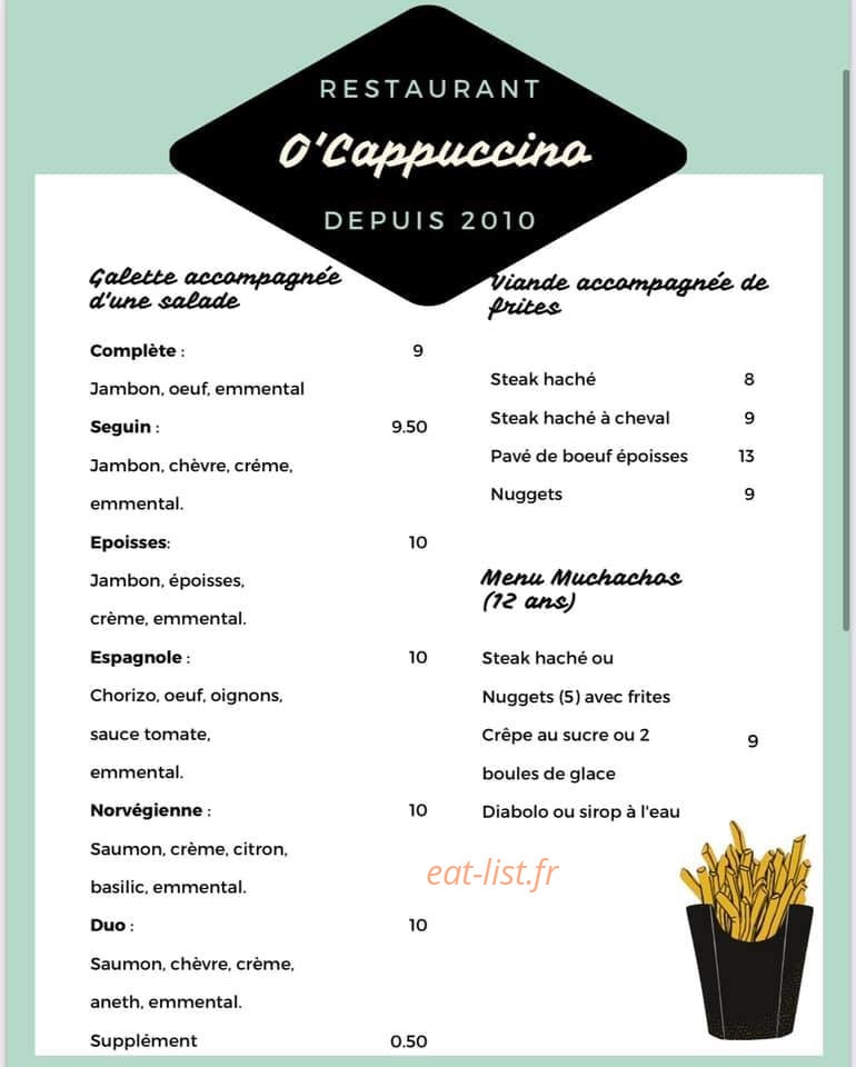 O Cappuccino — carte page 2