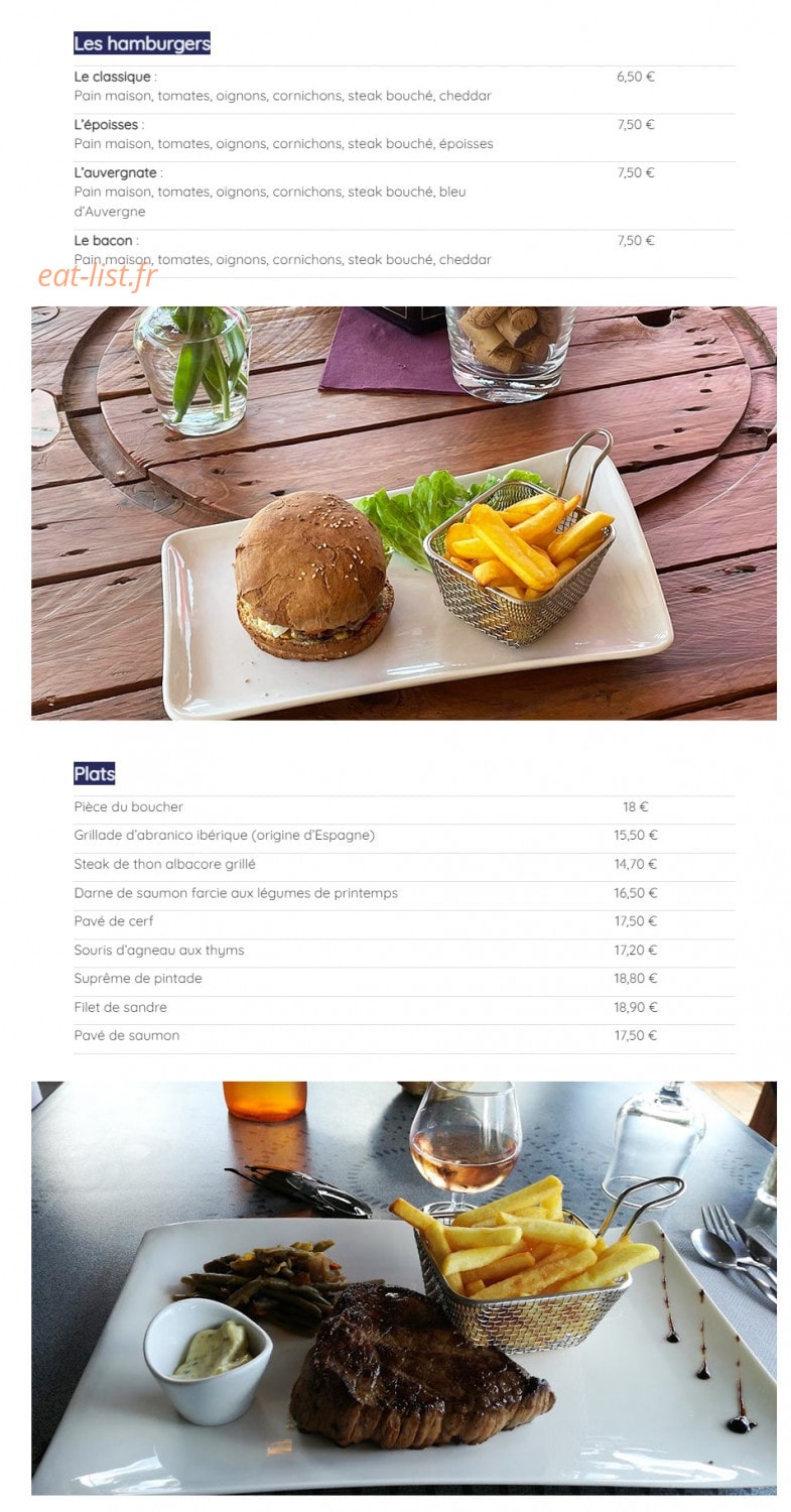 Restaurant de l'Aubespin — carte page 3