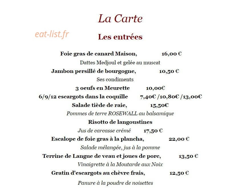 Les Terrasses de Corton — carte page 5