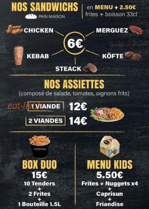 Food'Arc — carte page 1
