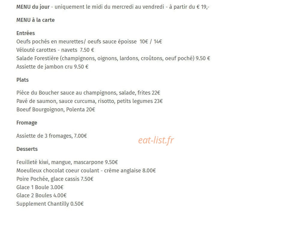 Auberge du Molveau — carte page 1