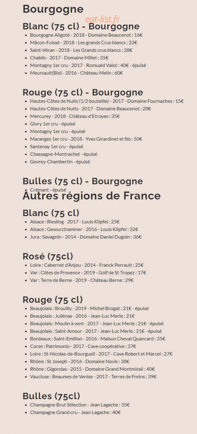 Le Comptoir Gourmand — carte page 2