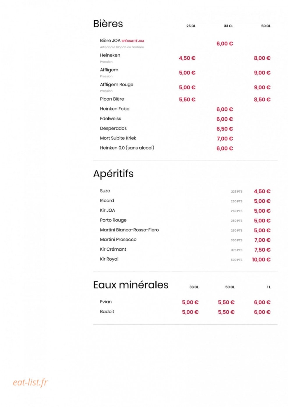 Comptoir JOA — carte page 8