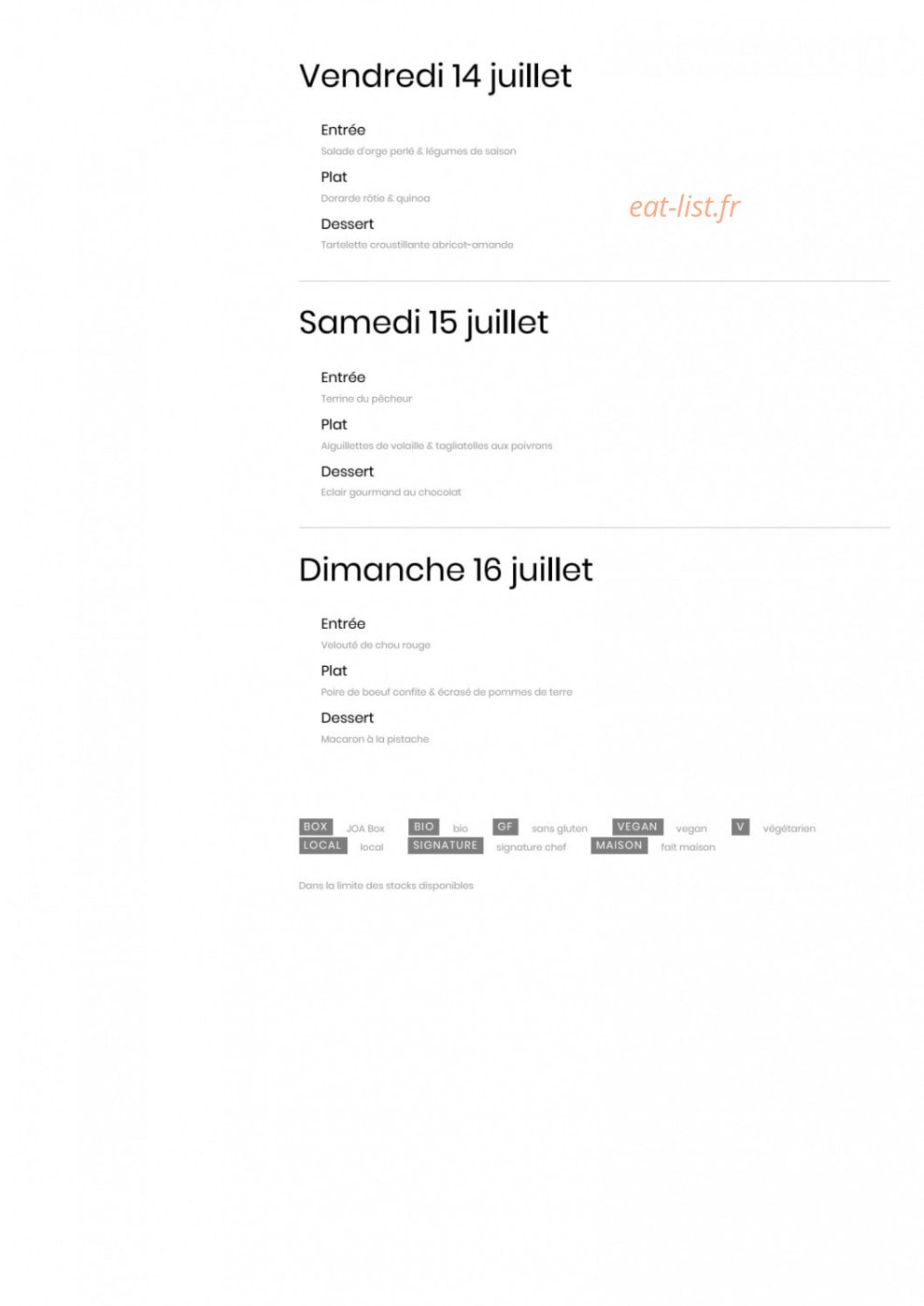 Comptoir JOA — carte page 5