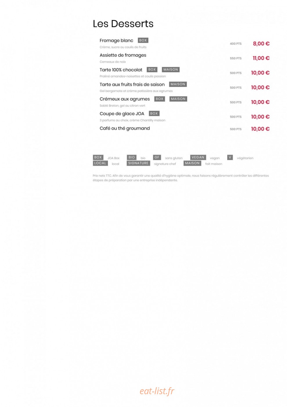 Comptoir JOA — carte page 3