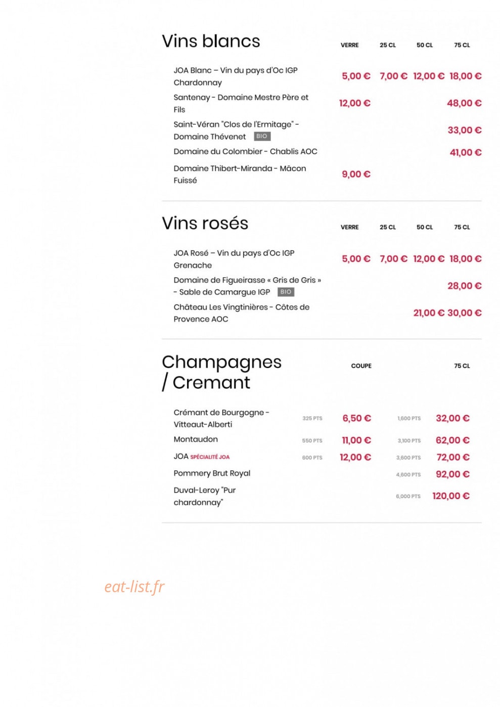 Comptoir JOA — carte page 7