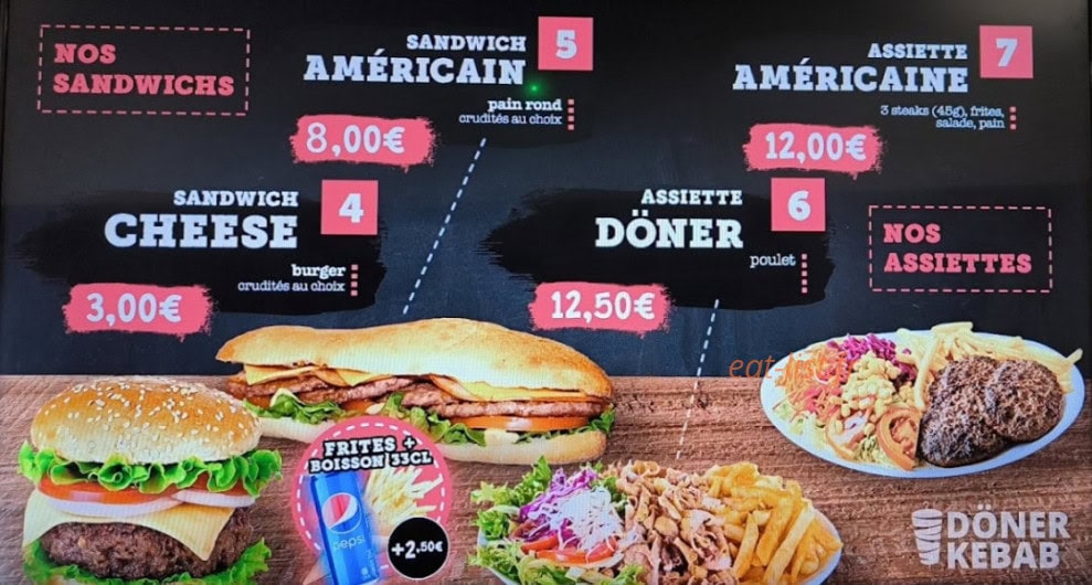 Döner Kebab — carte page 1