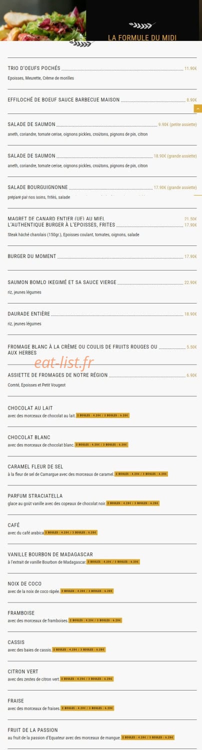 L'Authentique Bar Restaurant — carte page 3