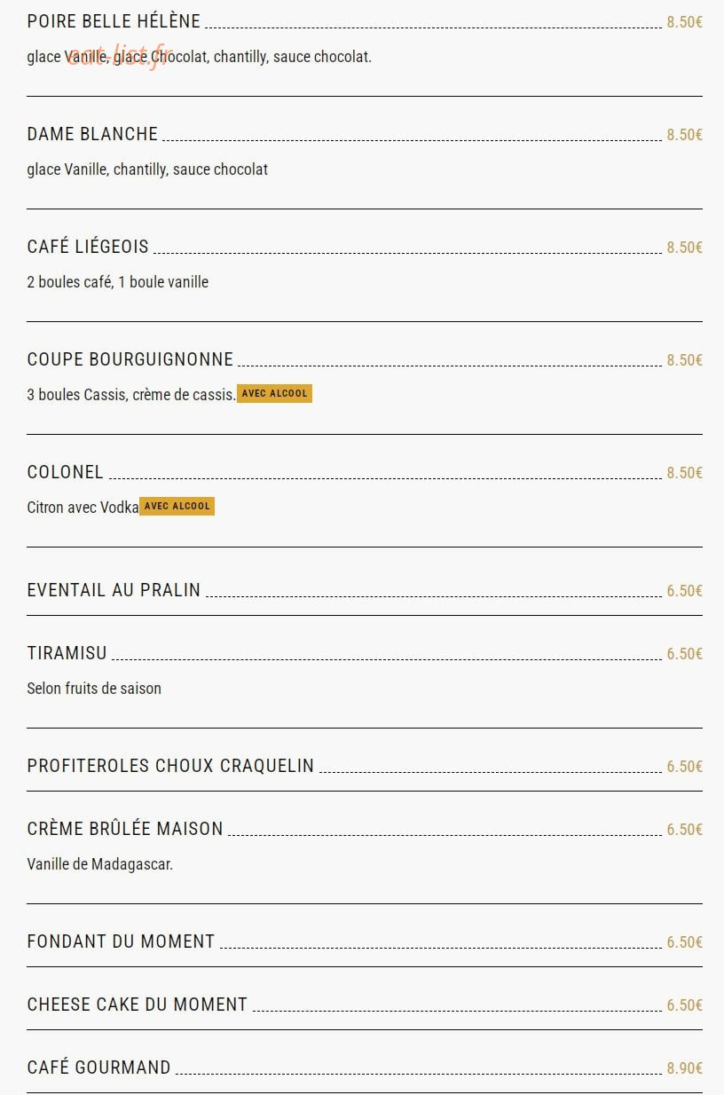 L'Authentique Bar Restaurant — carte page 4
