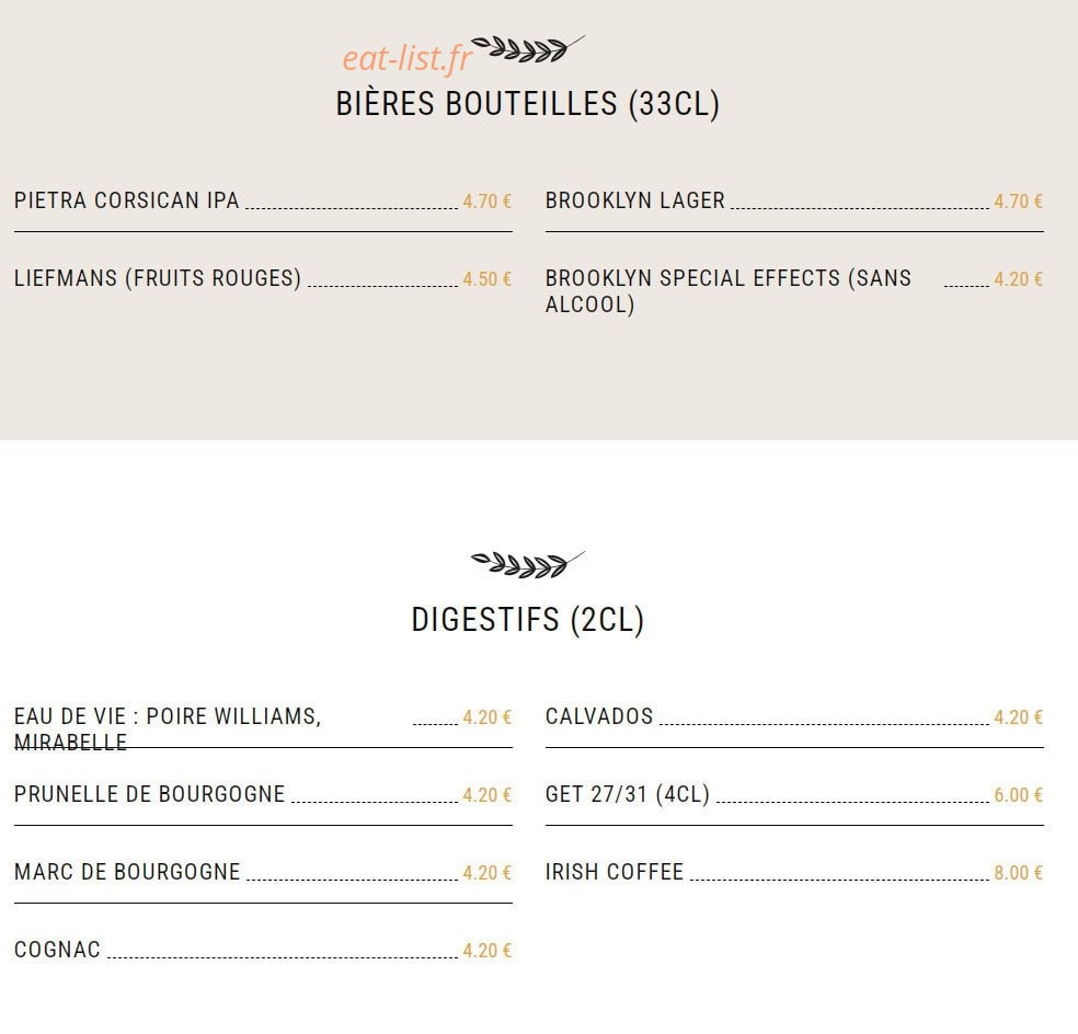 L'Authentique Bar Restaurant — carte page 8