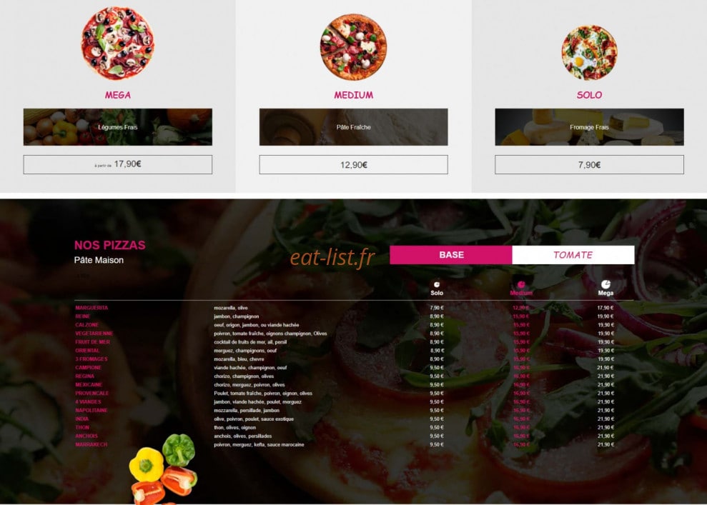 Pizza Chicago — carte page 1
