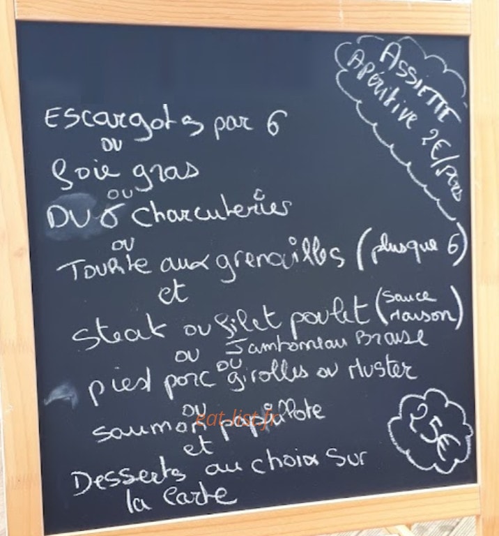 La P'tite Fringale — carte page 1