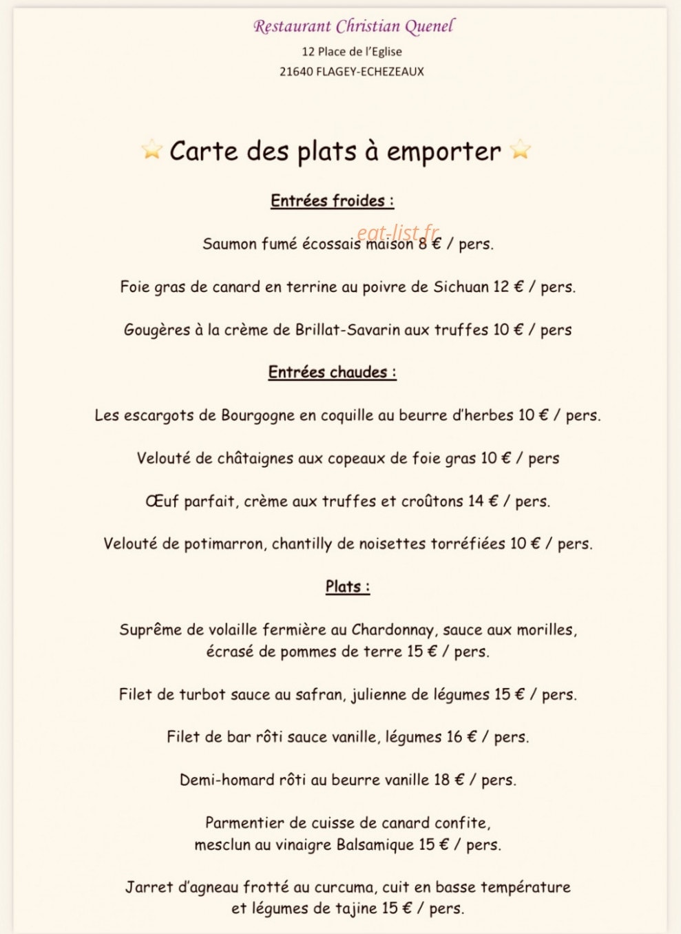 Christian Quenel — carte page 1