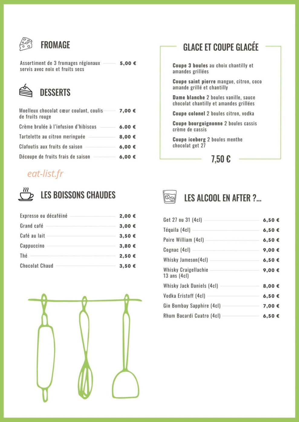 La Table du Carré — carte page 2