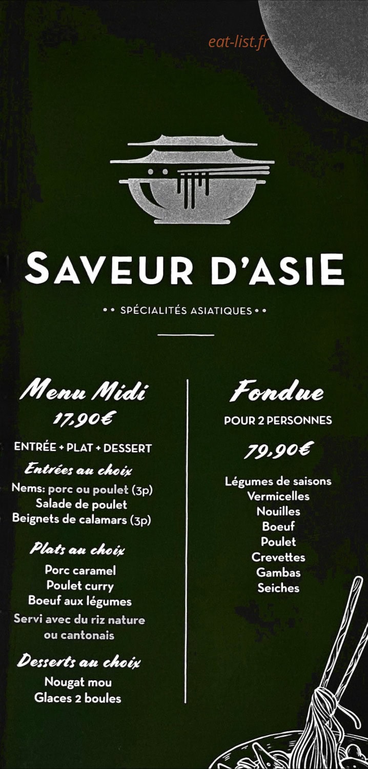 Saveur d'Asie — carte page 3