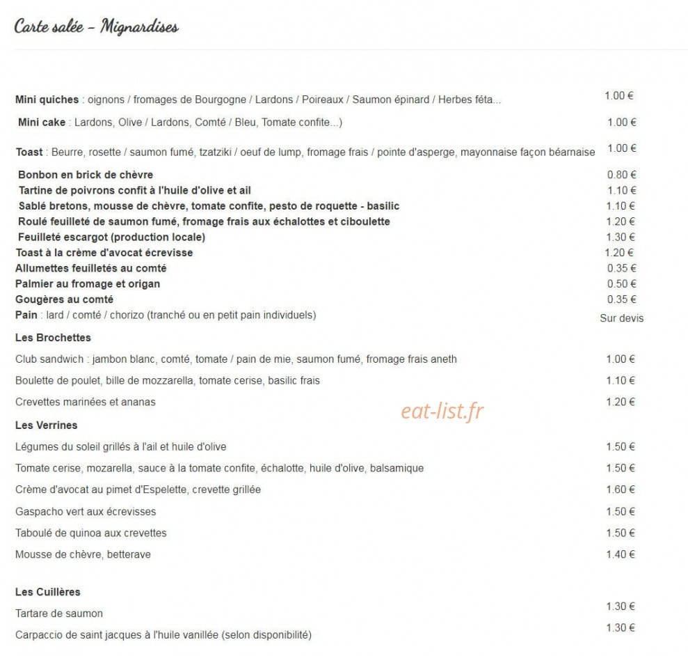 Cha patiss — carte page 1