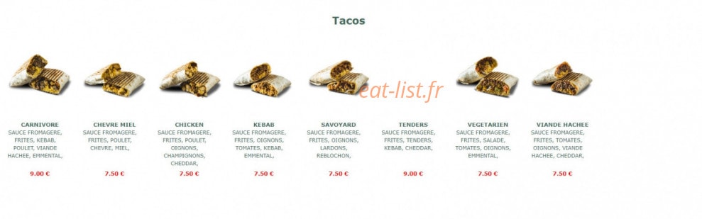 La Cabane à Pizza — carte page 1