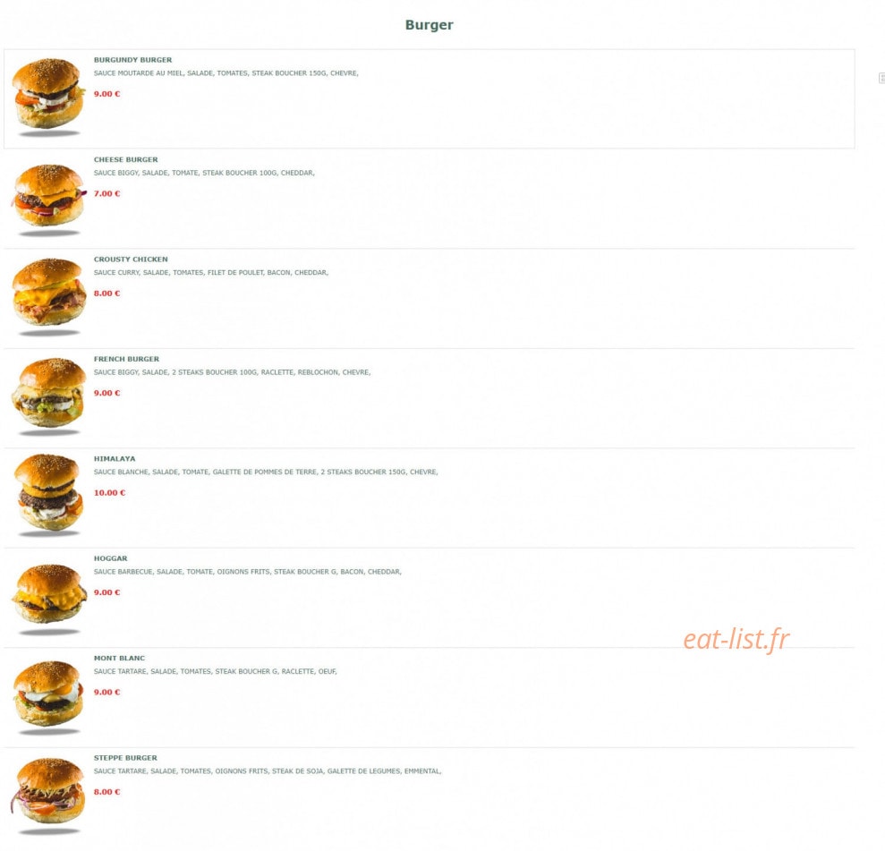 La Cabane à Pizza — carte page 5