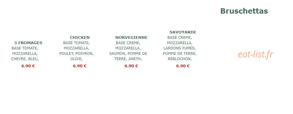 La Cabane à Pizza — carte page 3