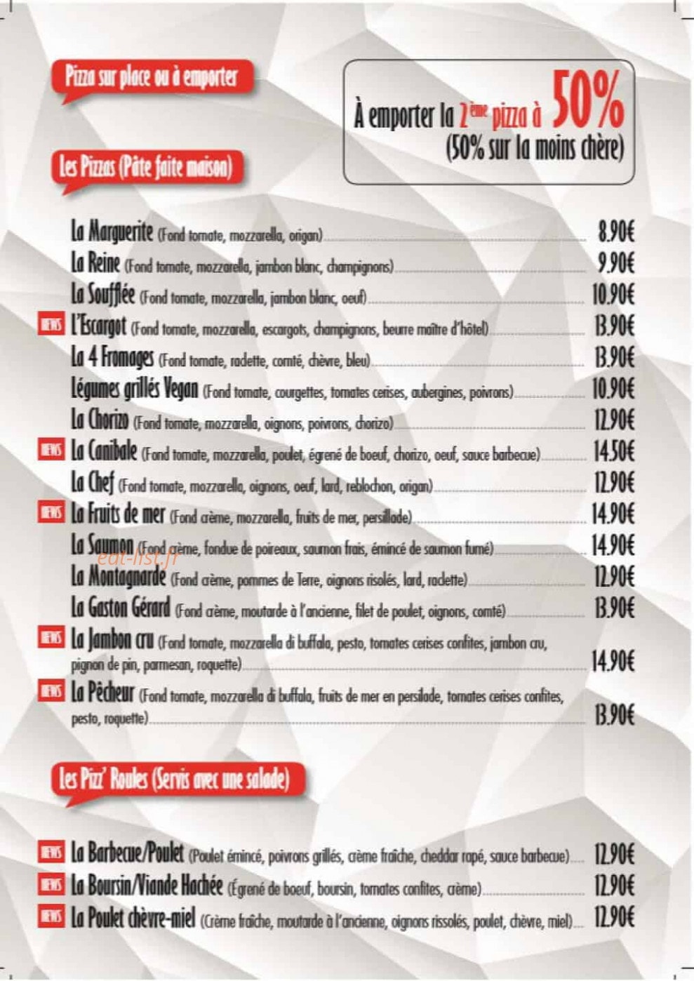 Le Petit Bistrot — carte page 2