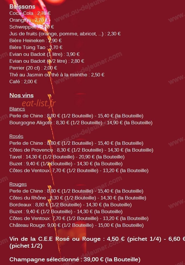 Aux Baguettes d'Or — carte page 8