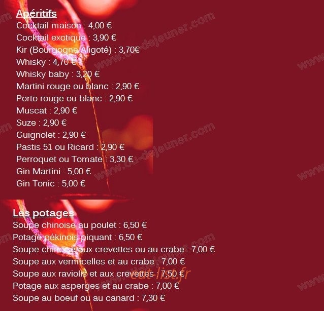 Aux Baguettes d'Or — carte page 2