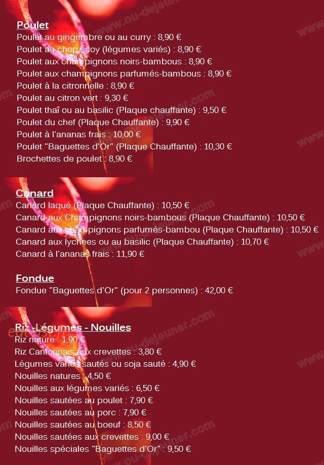 Aux Baguettes d'Or — carte page 6
