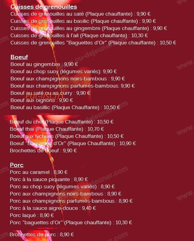 Aux Baguettes d'Or — carte page 5
