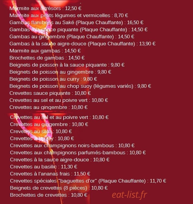 Aux Baguettes d'Or — carte page 4
