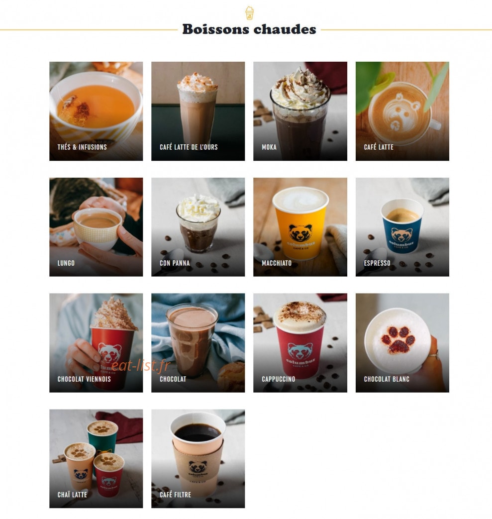 Columbus Café & Co — carte page 4