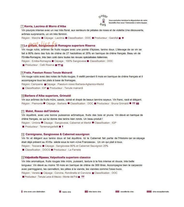 Il Ristorante — carte page 12
