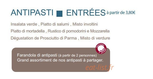 Il Ristorante — carte page 1