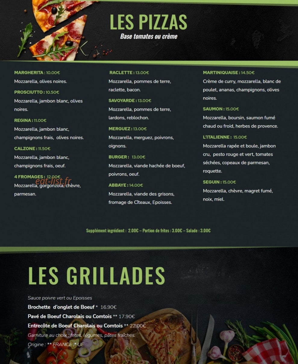 Quetign'eat — carte page 3