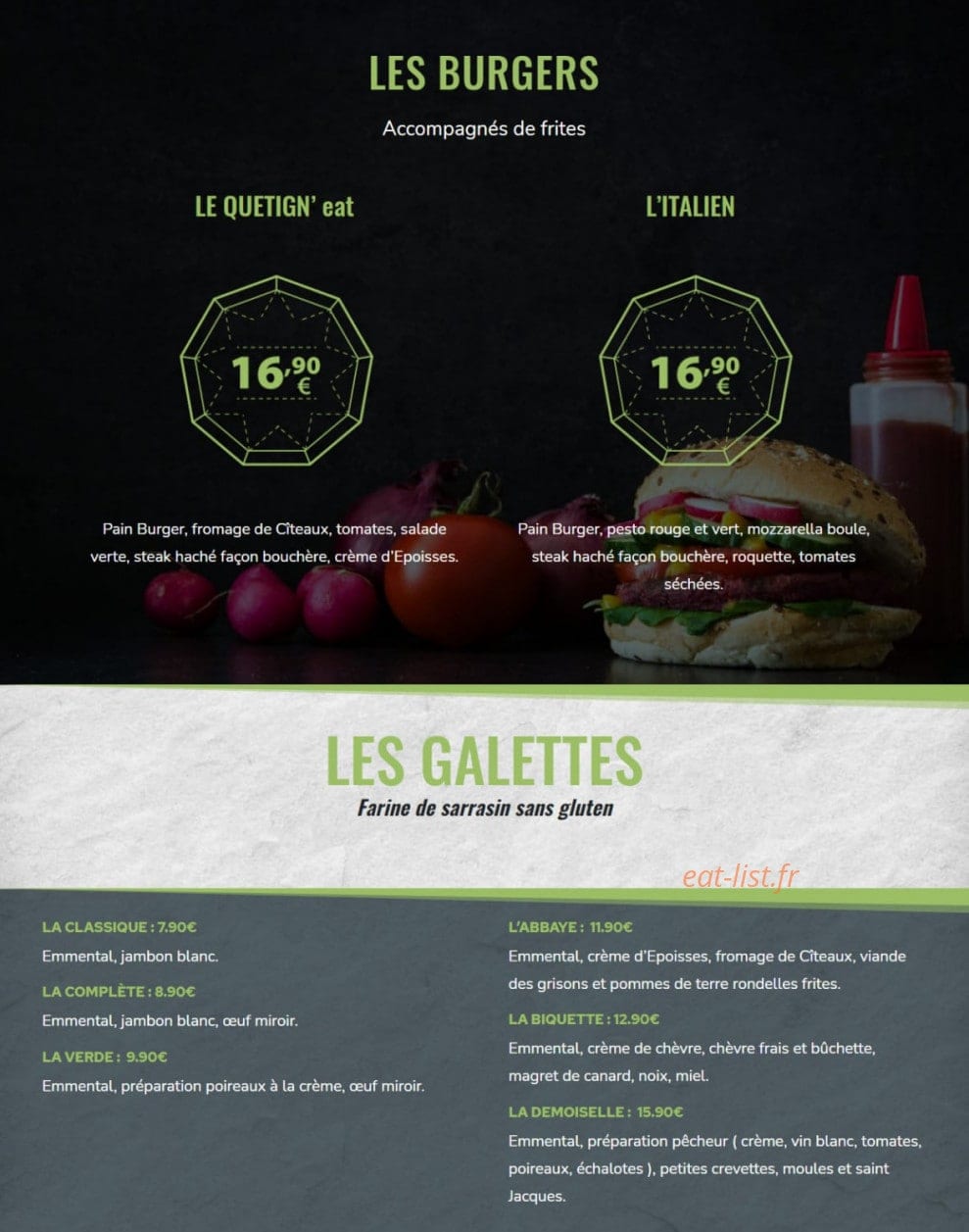 Quetign'eat — carte page 7