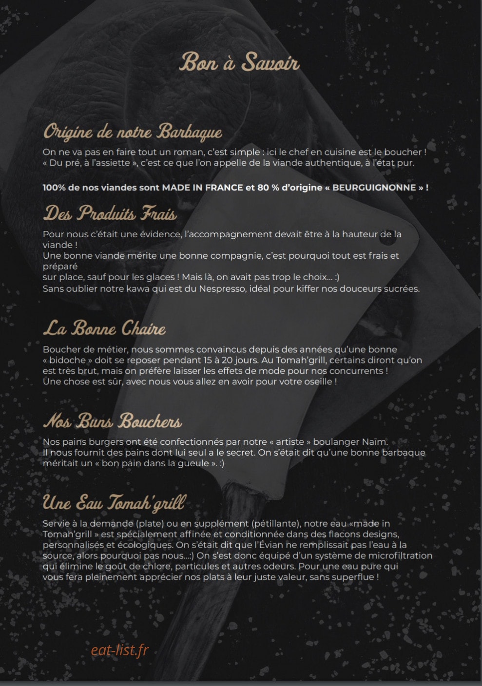 Tomah'Grill — carte page 9