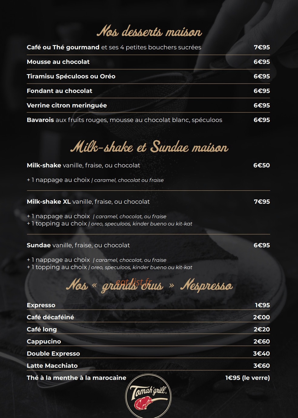 Tomah'Grill — carte page 5